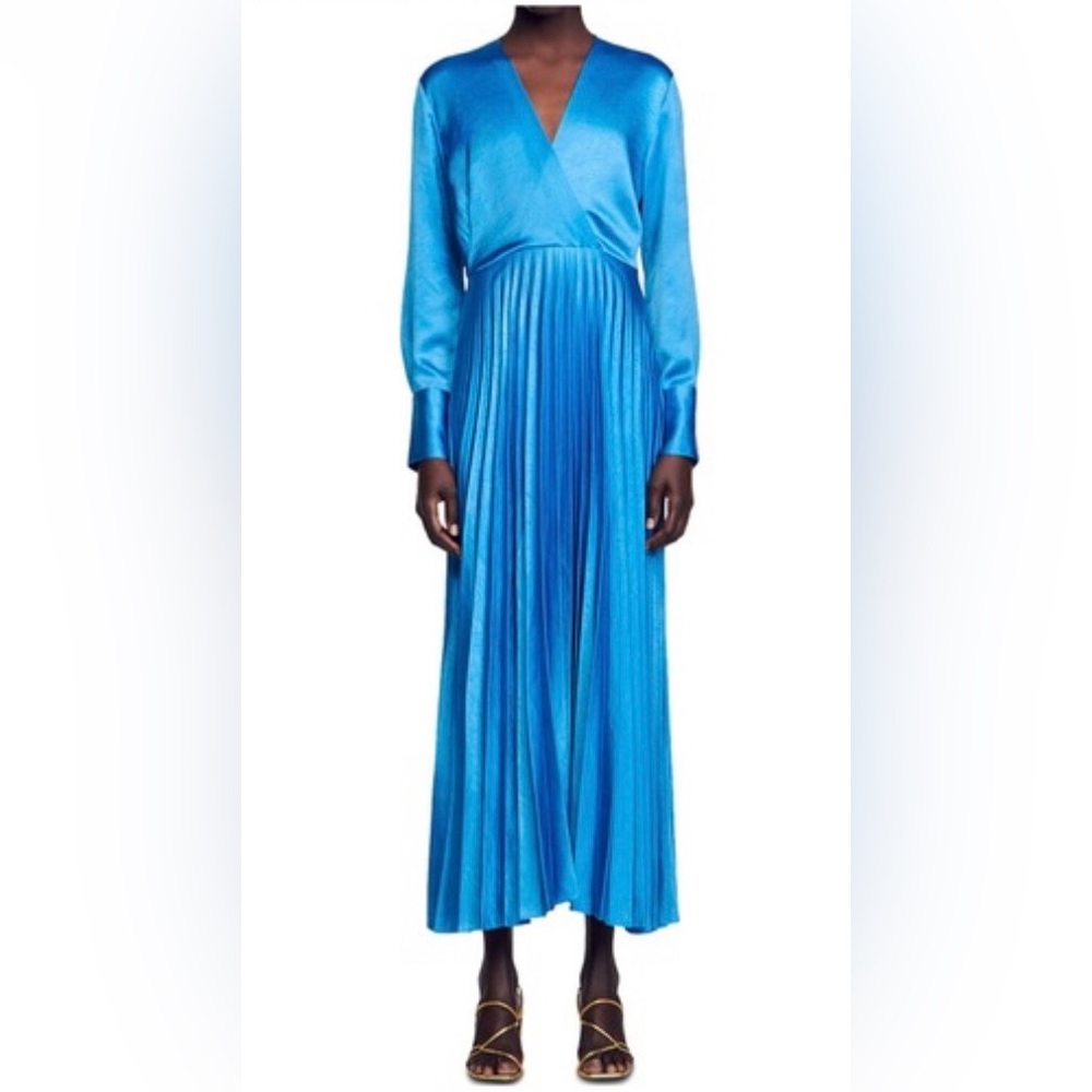 NWT Sandro Blue Long Sleeve Dress